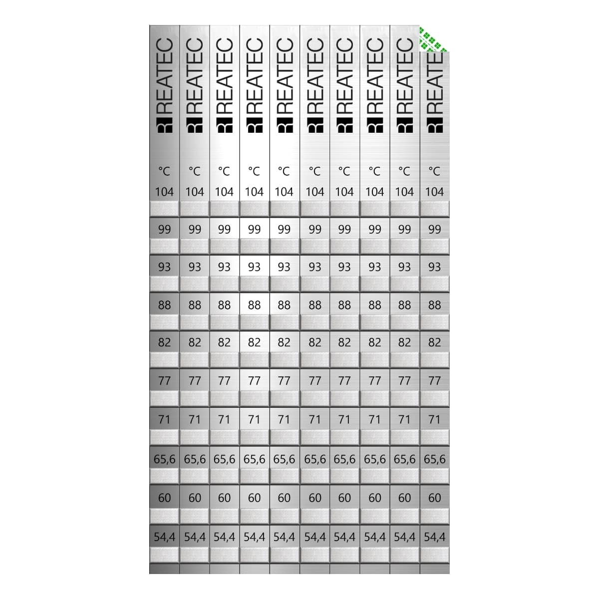 REATEC Temperaturindikatoren Standard Aluminium Ausführung - 10-Felder