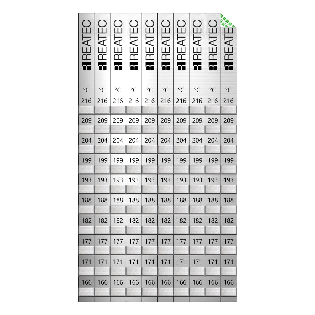 REATEC Temperaturindikatoren Standard Aluminium Ausführung - 10-Felder