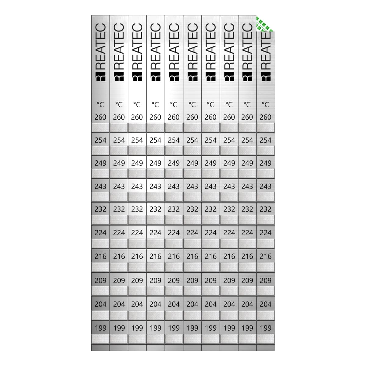 REATEC Temperaturindikatoren Standard Aluminium Ausführung - 10-Felder
