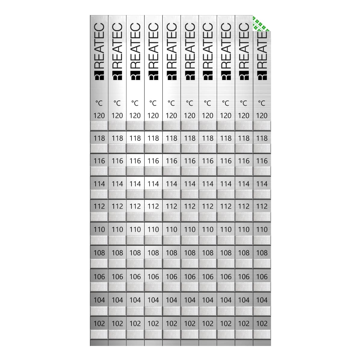 REATEC Temperaturindikatoren Standard Aluminium Ausführung - 10-Felder