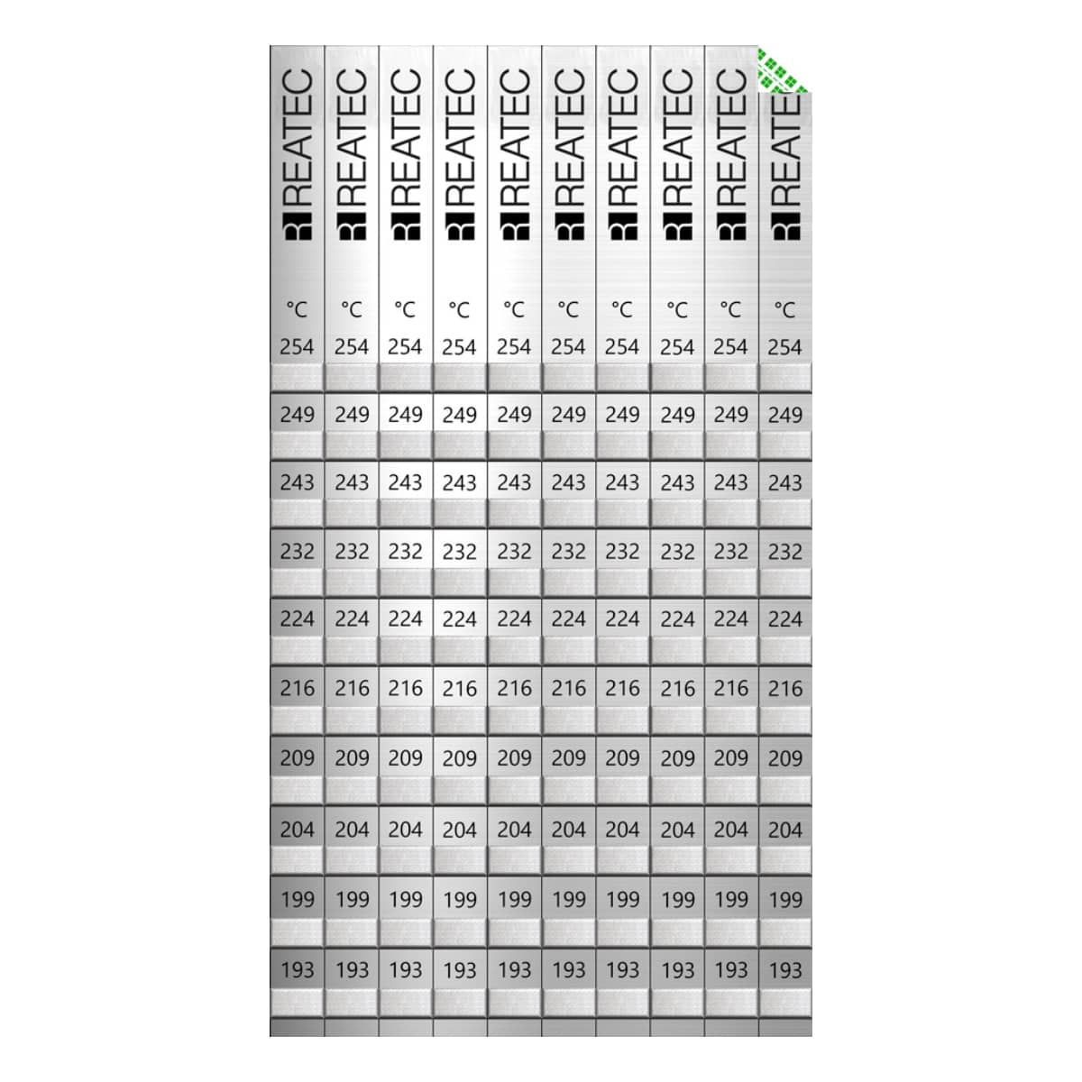 REATEC Temperaturindikatoren Standard Aluminium Ausführung - 10-Felder