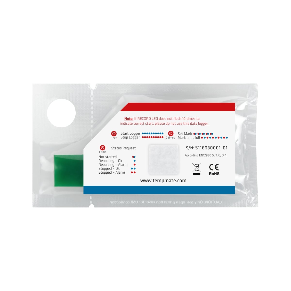 tempmate.®-S1 V2 Einweg-Datenlogger Temperatur