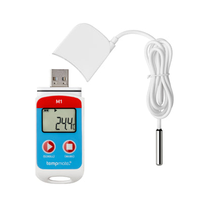 tempmate.®-M1 Mehrweg Datenlogger mit integriertem USB-Anschluss und externen Sensor